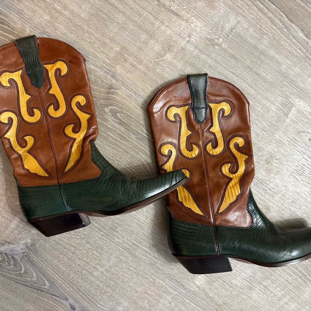Nine West Green and Brown Ankle Boots